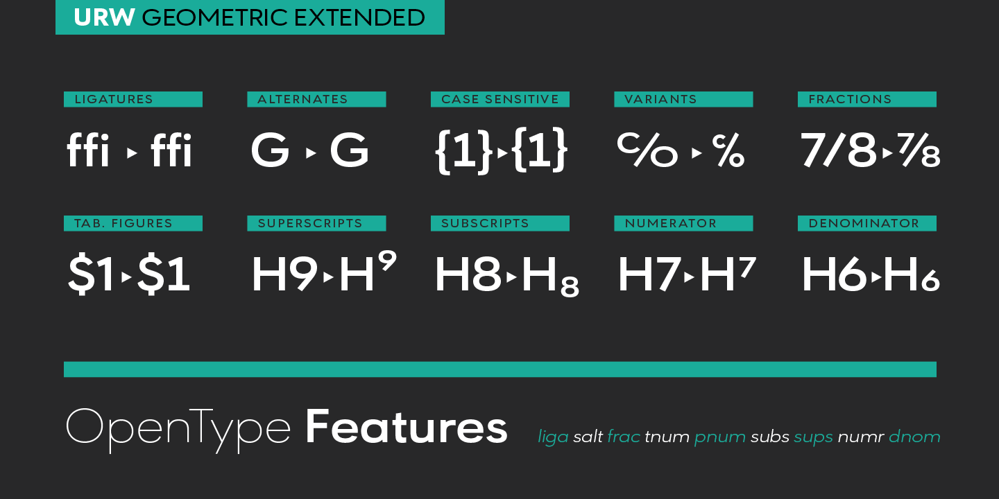 Example font URW Geometric Extended #5